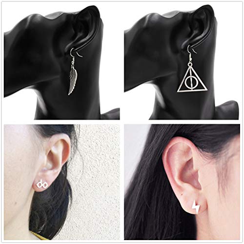 PPX Conjunto de Aretes con Aretes de 6 - Reliquias de la Muerte/Golden Snitch/Plataforma 9 3/4 Estilos Múltiples,con Joyero Transparente