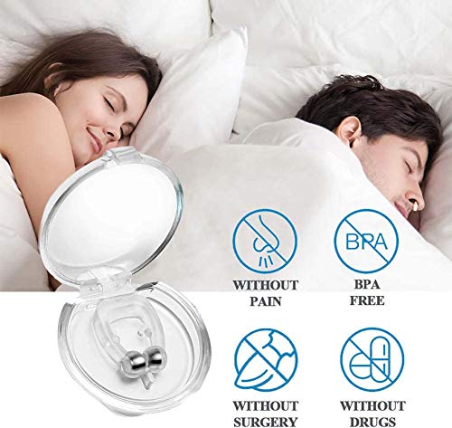 Prechkle Clip Nasal Magnético Anti-Ronquidos, Tapones para Fosas Nasales para Dejar de Roncar, Facilitar la Respiración y Dormir Cómodo, 3 Piezas
