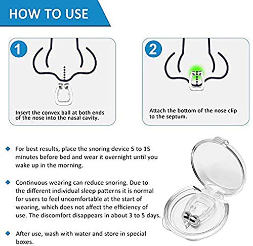 Prechkle Clip Nasal Magnético Anti-Ronquidos,Dejar de roncar,Solución de Dilatador Nariz Antirronquidos Natural y Reutilizable, Facilitar la Respiración y Dormir Cómodo, 4 Piezas.
