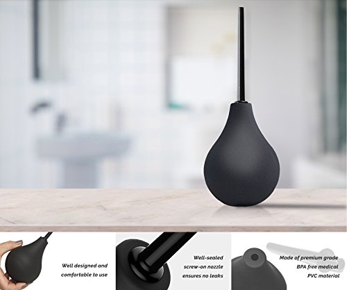 Premium Enema Medico Bulbo de Silicona +cepillo de limpieza - sin BPA - Ducha Médica, Seguro para el lavado anal y vaginal - Limpieza Rectal, Forma rápida de aliviar el estreñimiento.