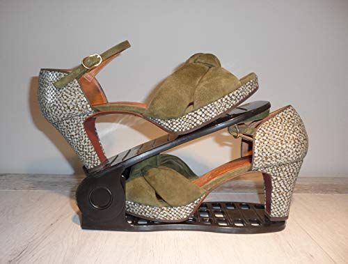 Premiumdonkey Organizador De Zapatos Ajustable - Set De 6 Unidades Color Negro - Diseño Antideslizante - 4 Posiciones - Ahorra Espacio En Armarios Y Estanterías - Pon Orden En Casa