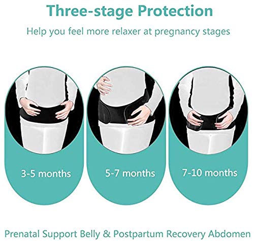 PRETTY SEE Ceinture de maternité soutien grossesse Respirant Bande de ventre Réglable Abdominal Support dos pelvien, pour une utilisation prénatale et post partum