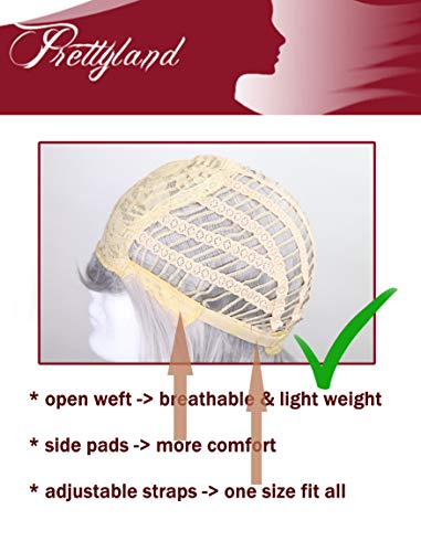 Prettyland Rubio Ombre Gradiente Medio Largo Suave Mate Sin Estado Natural Peluca Bob Pony Peluca C938