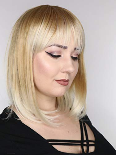 Prettyland Rubio Ombre Gradiente Medio Largo Suave Mate Sin Estado Natural Peluca Bob Pony Peluca C938