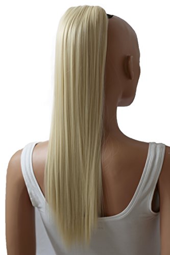 PRETTYSHOP Voluminosa liso peluca peluca trenza cola de caballo Cola de caballo fibra sintética 50cm refractario platinblond H71