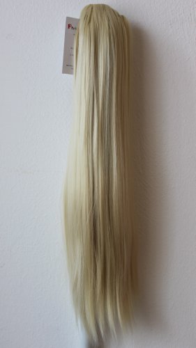 PRETTYSHOP Voluminosa liso peluca peluca trenza cola de caballo Cola de caballo fibra sintética 50cm refractario platinblond H71