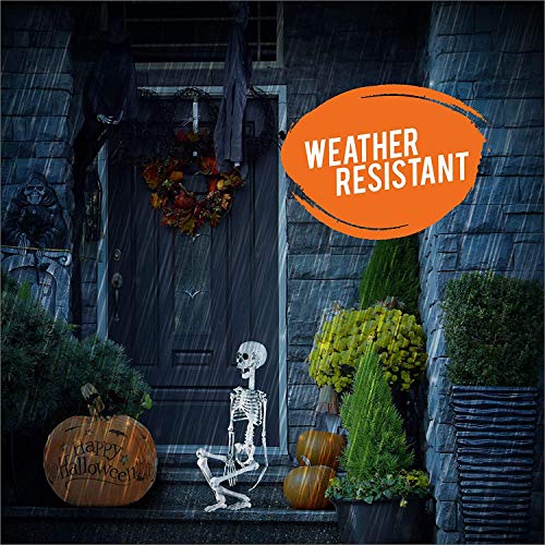 PREXTEX - Esqueleto de 76 cm para Halloween - Esqueleto de Cuerpo Entero con Articulaciones Movibles para la Mejor Decoración de Halloween