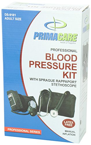Primacare Medical Supplies DS-9181 - Tensiómetro de brazo manual, incluye estetoscopio Sprague-Rappaport, color negro