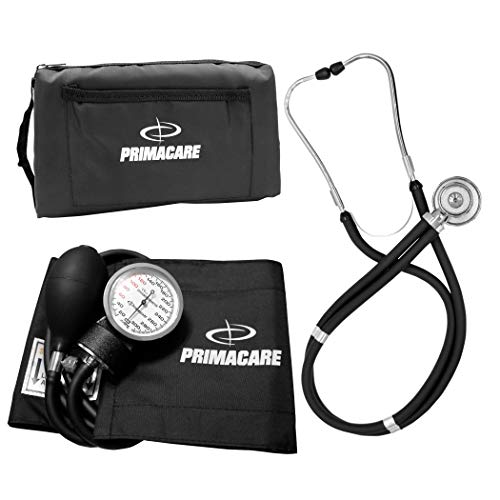 Primacare Medical Supplies DS-9181 - Tensiómetro de brazo manual, incluye estetoscopio Sprague-Rappaport, color negro