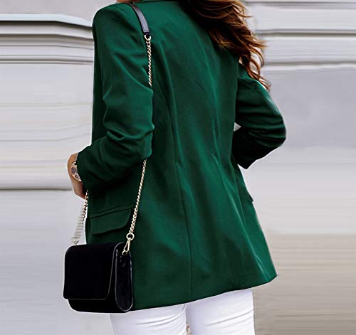 Primavera Blazer Chaqueta Mujer Casual Bolsillos Manga Larga Traje De Trabajo Capa Oficina Señora Sólido Slim Blazers