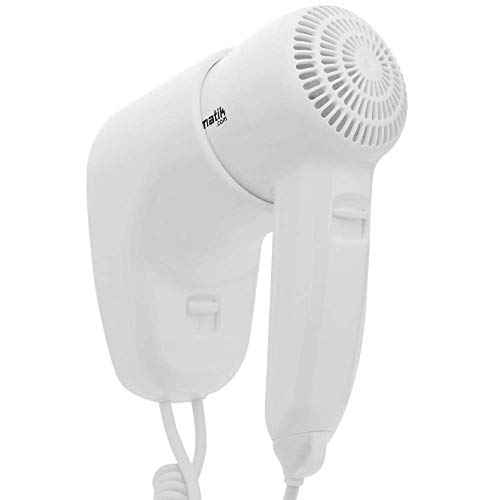 PrimeMatik - Secador de Pelo con Soporte de Pared. Secapelos de Hotel de 1300W