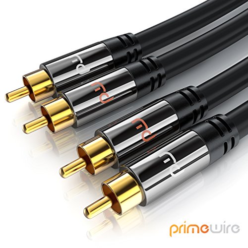 Primewire - 5m HQ Audio Cable - 2X Conectores RCA Macho a 2X Conectores RCA Macho - Conector metálico de precisión - Serie