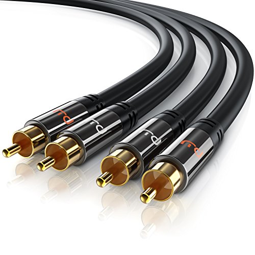 Primewire - 5m HQ Audio Cable - 2X Conectores RCA Macho a 2X Conectores RCA Macho - Conector metálico de precisión - Serie