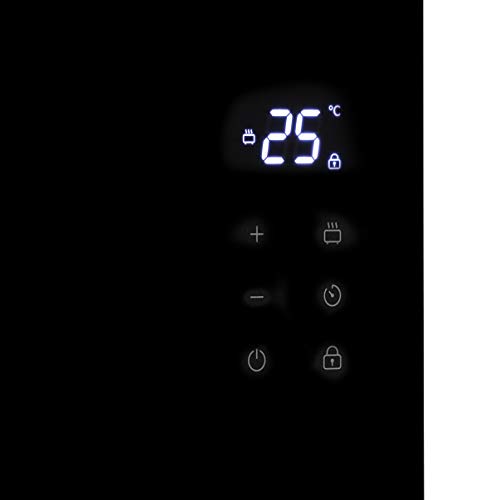 Princess 01.342000.01.001 Calefactor con panel de cristal Smart, controlado por app, 2000 W, negro