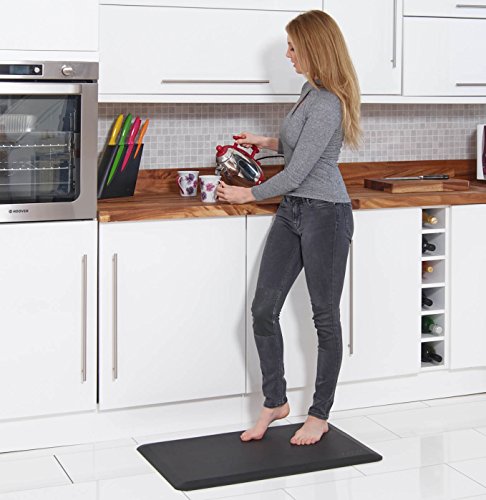 Prism Alfombrilla Antifatiga Cocina, Escritorio de Pie, Puestos de Trabajo y DJs: Diseño Único Que Reduce el Dolor y la Presión en Las Articulaciones Corporales (Negro)