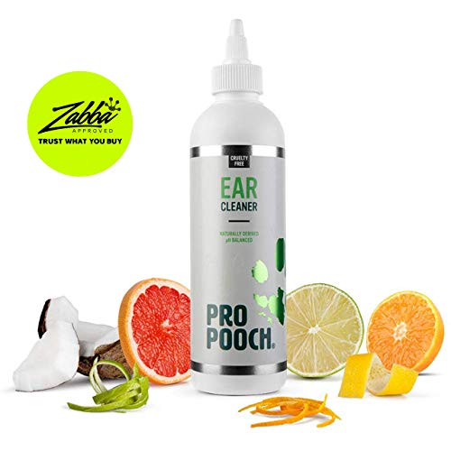 Pro Pooch Limpiador de Oidos para Perros (250 ML) para la comezón, Dolores de Cabeza y el Mal Olor provocado por la Otitis