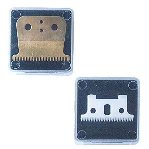 Pro T Outliner Cuchillas de Cerámica para Recortadora de Cabello Cuchillas de Cortapelos de Repuesto # 04521 - Poweka Compatible con Andis T Outliner Recortadora (Oro)