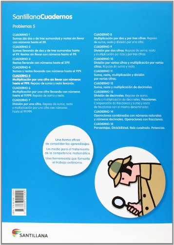 PROBLEMAS 5 SANTILLANA CUADERNOS - 9788468012490