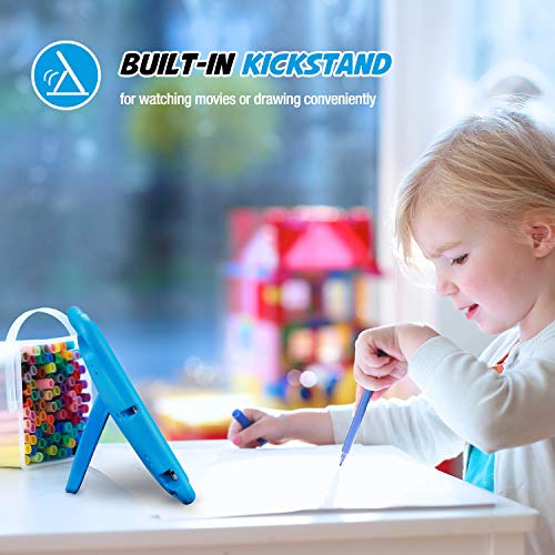 ProCase Funda Infantil iPad 9.7 6.ª/5.ª, iPad Pro 9.7, Air 2/1, Carcasa Niño Antigolpes con Asa Suave Soporte Plegable, Funda Bebé Ligera para Apple iPad 9.7 2018 2017 iPad Air 1/2 -Celeste