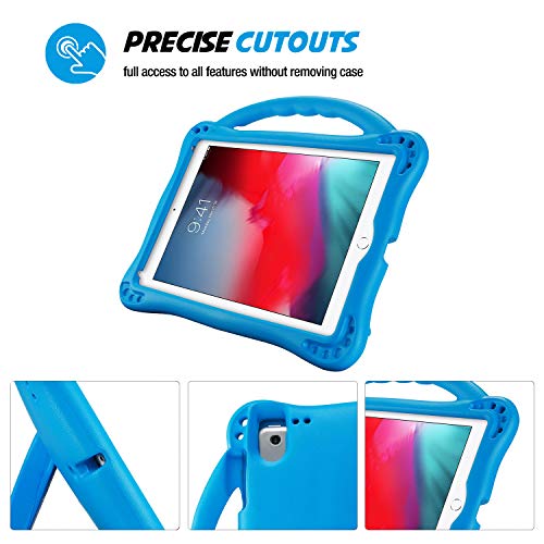 ProCase Funda Infantil iPad 9.7 6.ª/5.ª, iPad Pro 9.7, Air 2/1, Carcasa Niño Antigolpes con Asa Suave Soporte Plegable, Funda Bebé Ligera para Apple iPad 9.7 2018 2017 iPad Air 1/2 -Celeste