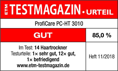 ProfiCare HT 3010 - Secador de Pelo Profesional iónico, 3 Niveles de Temperatura, 2200 W, Color Blanco