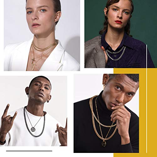 PROSTEEL Cadena para Hombre, Cadena Cubana 6mm de Ancho, Dorado 51cm