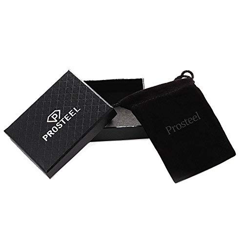 PROSTEEL Collar Cruz Crucifijo INRI/Collar Personalizable Grabado DIY de Acero Inoxidable Dorado/Negro/Plateado/Rosado con Cadena Singapur