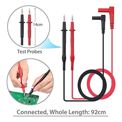 Proster Multímetro Puntas de Prueba 8-Pieces Electrónico Profesional Multímetro Cable de Prueba Kit de Accesorios Incluye Extensiones de Plomo Prueba Sondas Mini Ganchos Alligator Clips