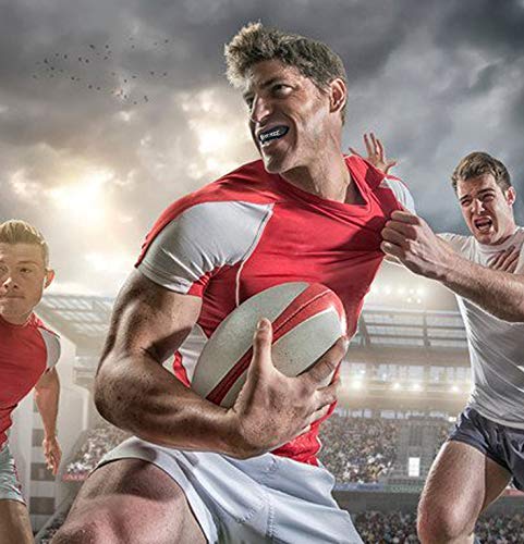 Protector bucal | Protector de Encía Deportes con funda de transporte - rugby, boxeo, hockey, kickboxing, artes marciales, judo, karate, MMA, deportes de contacto – moldeables | adultos y niños