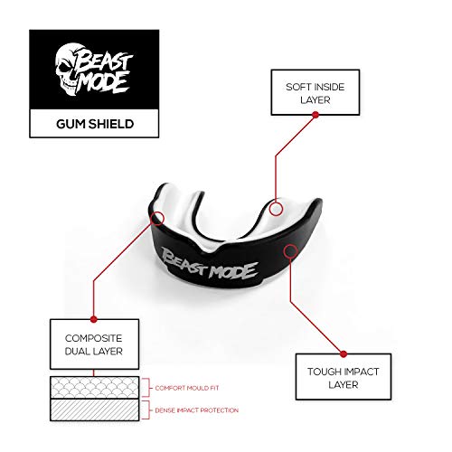 Protector bucal | Protector de Encía Deportes con funda de transporte - rugby, boxeo, hockey, kickboxing, artes marciales, judo, karate, MMA, deportes de contacto – moldeables | adultos y niños