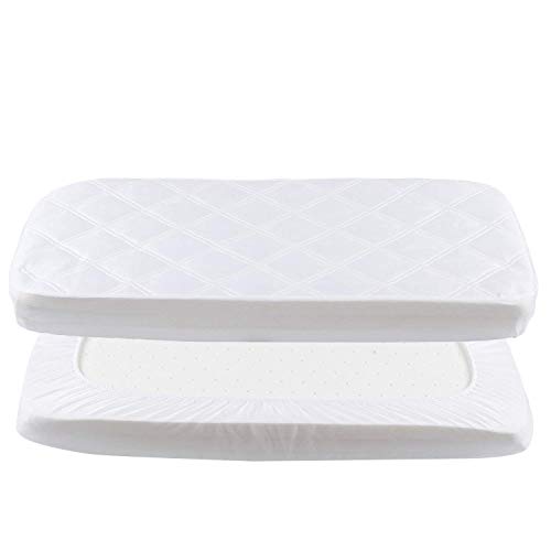 Protector Cuna Cubrecolchón Impermeable de Cama Bebé, Colcha de Bebé Impermeable, Cubre Colchon Acolchado de Tamaño 50 x 90cm de YOOFOSS
