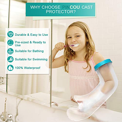 Protector de brazo de escayola para niños y duchas, resistente al agua, para envolver las lesiones, codos al bañarse con material de PVC duradero (52 cm 20 pulgadas)