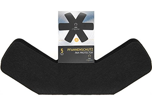 Protector de Olla y Sartén Chefarone - Juego de 5 - 38cm de Largo – Ideal para evitar Rayaduras en Sartenes Antiadherentes de Acero Inoxidable o Gres