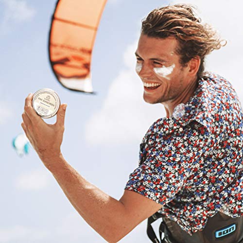 Protector Solar Natural de Zinc Cara & Deporte Suntribe - FPS 30 - Biodegradable/Reef Safe - Òxido de Zinc (Filtro UV mineral) - Muy resistente al agua - 3 Ingredientes - BLANCO ORIGINAL (45 g)
