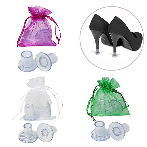 Protectores de Tacones BUZIFU 6 Pares Tapones para Tacones de Silicona 3 tamaños Cubre Tacones con Base Antideslizante para Evitar Resbalones, Ideal para Bodas al Aire Libre, Fiesta, Cumpleaños y Más