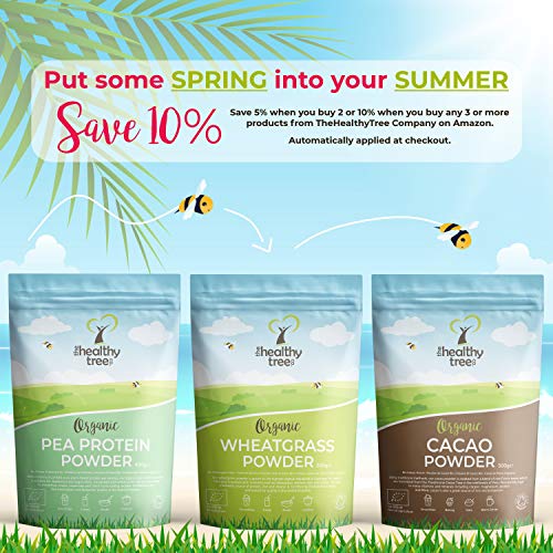 Proteína de Cáñamo Orgánico en Polvo de TheHealthyTree Company - Cosechado en Europa - Vegano, Alto en Omega-3, Hierro, Aminoácidos y Magnesio - Proteína Cáñamo Crudo (600 g)