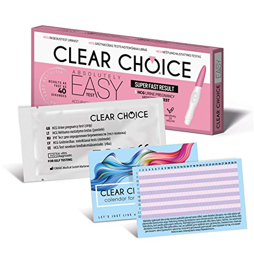 Prueba de embarazo HCG Clear Choice Easy (2 cajas de 1 unidad), prueba de orina, inyección de tinta, 10 miu/ml