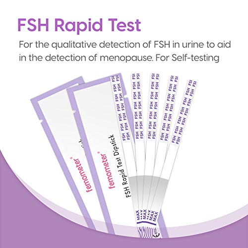 Prueba de la Hormona Foliculoestimulante (FSH) de Femometer – Kit de Tiras de Prueba de Menopausia/Fertilidad Femenina, Paquete de 5