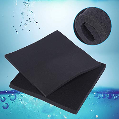 Pssopp Hoja de Filtro de Espuma impregnada de carbón Activado Acuario Reutilizable Tanque de Peces Filtro bioquímico Filtración de Espuma Almohadilla de Esponja(50 * 50 * 2cm)