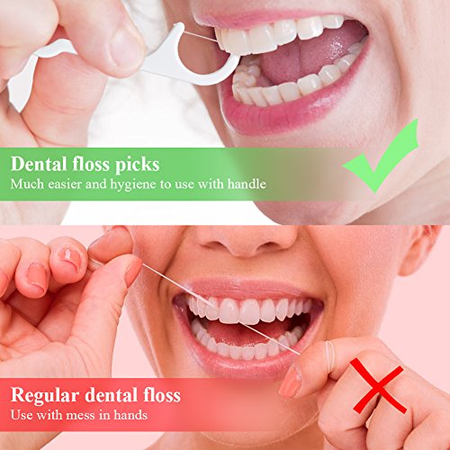 Púas de hilo dental Qivange, sin sabor, desechables y duraderas, hilo dental individual en 4 paquetes de 50 unidades (200 en total)