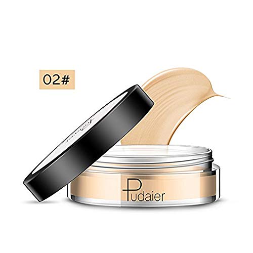 Pudaier Corrector de Ojeras Maquillaje base Mate Resistente al agua Concealer en crema Cobertura Total Líquida Tono Corrector de Imperfecciones Liquidos Maquillaje facial Cremas correctoras (02#)
