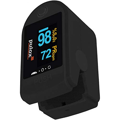 PULOX PO-200 Solo Oxímetro de Pulso Sensor de Saturación de Oxígeno y Pulso Monitor de ritmo cardíaco con Pantalla OLED