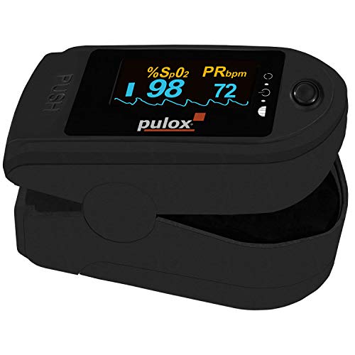 PULOX PO-200 Solo Oxímetro de Pulso Sensor de Saturación de Oxígeno y Pulso Monitor de ritmo cardíaco con Pantalla OLED