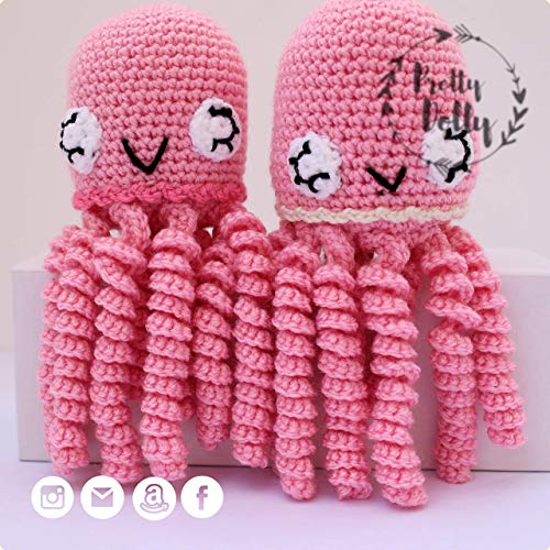 PULPO AMIGURUMI DE GANCHILLO PARA BEBÉ- MUÑECO DE CROCHET PARA RECIÉN NACIDO- REGALO PARA BABYSHOWER- PRETTY DOLLY