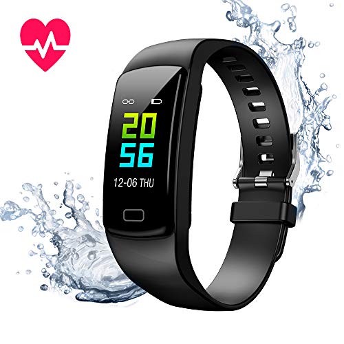 Pulsera de Actividad Inteligente Impermeable IP67 con 8 Modos de Deporte,Pulsera Inteligente con Pulsómetro, Blood Pressure, Sueño,Podómetro,Pulsera Deporte para Android y iOS Teléfono móvil