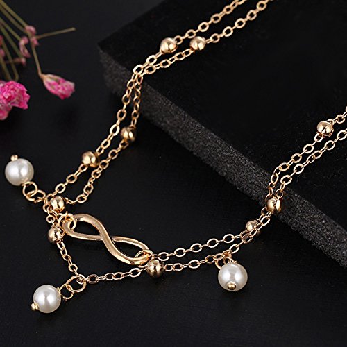 Pulsera de tobillo para mujer de Quanjucheer, para verano, playa, tobillera, Aleación, plata, 7.87" + 2.76"