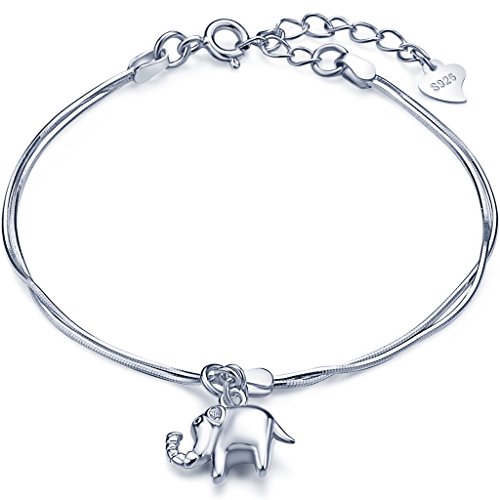 Pulsera Mujer - Infinito U Encantador Brazalete de Elefante de Plata Esterlina 925
