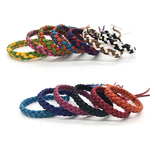 Pulsera Repelente,Pulseras Antimosquitos 12 Pack Naturales Brazalete Repelente de Cuero Bandas para Adultos Niños Bebés Protección Deet Free 100 Extractos de Plantas