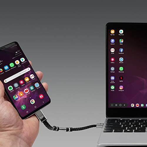 Pulsera USB con cable de carga de piel trenzada, pulsera de carga USB, transmisión de datos, disponible con tres tipos de conectores, idea regalo tecnológico . UNISEX