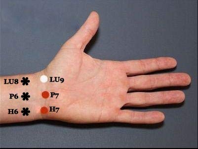 Pulseras antináuseas acupresión para enfermedad por movimiento, ayuda digestiva (par), color marrón (mediano 20 cm)